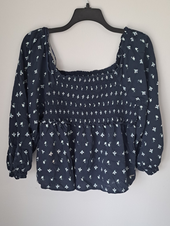 Nautica Tops - Nautica Navy Floral Smocked Peasant Blouse